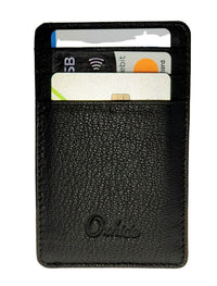 Card Holder Black vertical Grain Leather-3601