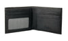 Wallet Men Black - Bifold Lucky  Wallet- Full Grain Leather Wallet with NO HOLE- Black Wallet - 3704