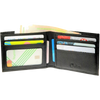 Wallet Men Black - Bifold Lucky  Wallet- Full Grain Leather Wallet with NO HOLE- Black Wallet - 3704