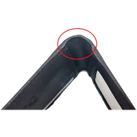 Wallet Men Black - Bifold Lucky  Wallet- Full Grain Leather Wallet with NO HOLE- Black Wallet - 3704