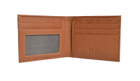 Wallet Men Brown - Bifold Lucky  Wallet- Full Grain Leather Wallet with NO HOLE- DARK Brown Wallet -3704
