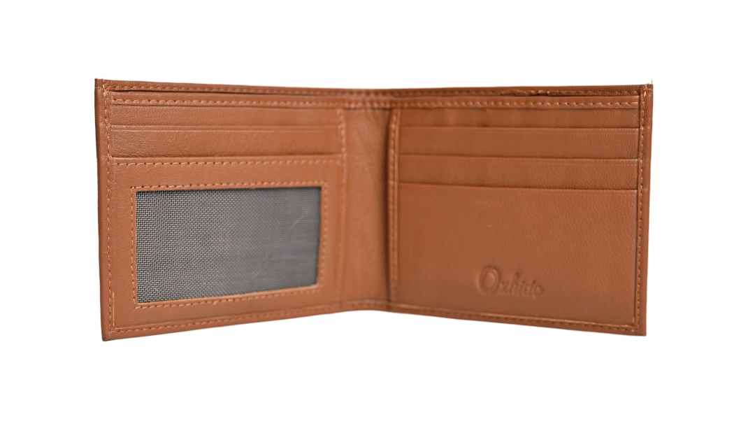 Wallet Men Brown - Bifold Lucky  Wallet- Full Grain Leather Wallet with NO HOLE- DARK Brown Wallet -3704