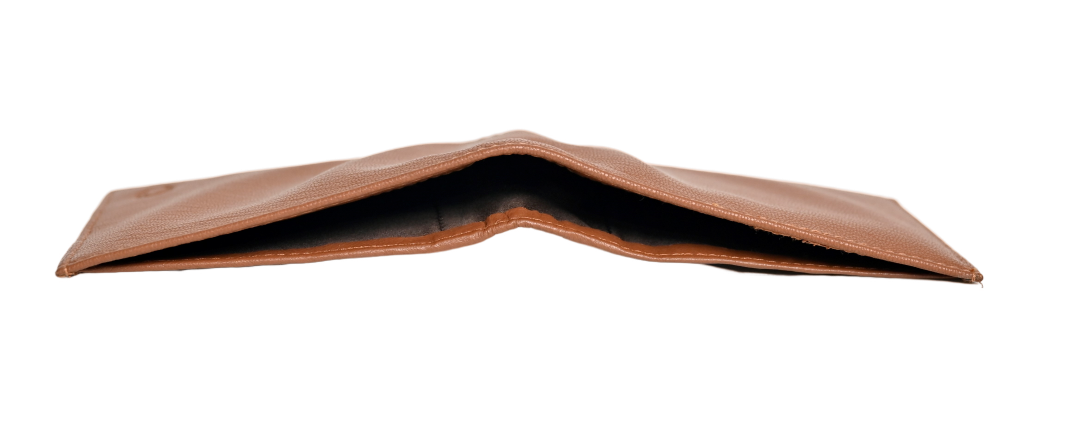 Wallet Men Brown - Bifold Lucky  Wallet- Full Grain Leather Wallet with NO HOLE- DARK Brown Wallet -3704