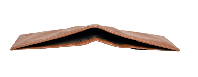 Wallet Men Brown - Bifold Lucky  Wallet- Full Grain Leather Wallet with NO HOLE- DARK Brown Wallet -3704