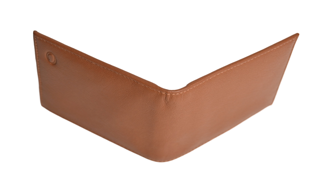 Wallet Men Brown - Bifold Lucky  Wallet- Full Grain Leather Wallet with NO HOLE- DARK Brown Wallet -3704