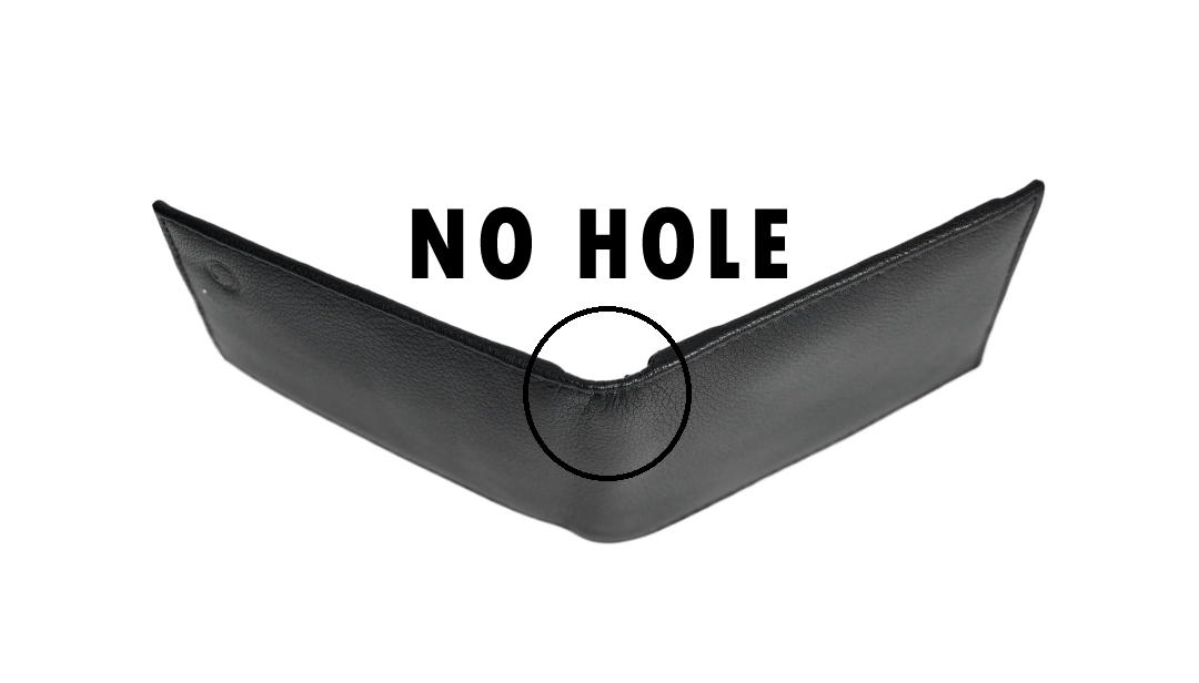 Wallet Men Black with coin pouch - Bifold Lucky Wallet- Full Grain Leather Wallet with NO HOLE- Black Wallet - 3704CP Oxhide