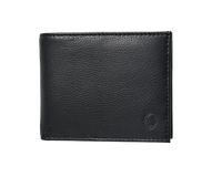 Wallet Men Black with coin pouch - Bifold Lucky Wallet- Full Grain Leather Wallet with NO HOLE- Black Wallet - 3704CP Oxhide