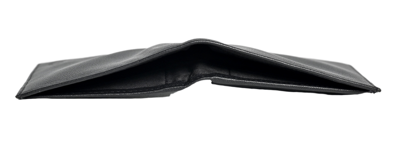 Wallet Men Black with coin pouch - Bifold Lucky Wallet- Full Grain Leather Wallet with NO HOLE- Black Wallet - 3704CP Oxhide