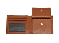 Wallet Men Brown with coin pouch - Bifold Lucky Wallet- Full Grain Leather Wallet with NO HOLE- Brown Wallet - 3704CP Oxhide