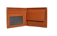 Wallet Men Brown with coin pouch - Bifold Lucky Wallet- Full Grain Leather Wallet with NO HOLE- Brown Wallet - 3704CP Oxhide
