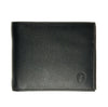 Wallet Men Black - Bifold Lucky  Wallet- Full Grain Leather Wallet with NO HOLE- Black Wallet - Oxhide 3851 Black