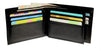 Wallet Men Black - Bifold Lucky  Wallet- Full Grain Leather Wallet with NO HOLE- Black Wallet - Oxhide 3851 Black