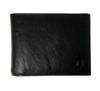 Wallet Men Black - Bifold Lucky  Wallet- Full Grain Leather Wallet with NO HOLE- Black Wallet - Oxhide 3851 Black