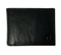Wallet Men Black - Bifold Lucky  Wallet- Full Grain Leather Wallet with NO HOLE- Black Wallet - Oxhide 3851 Black