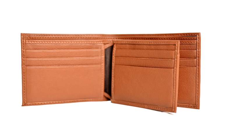 Wallet Men Brown - Bifold Lucky  Wallet- Full Grain Leather Wallet with NO HOLE- Dark Brown Wallet - Oxhide 3851