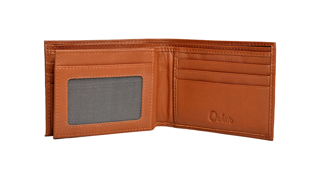 Wallet Men Brown - Bifold Lucky  Wallet- Full Grain Leather Wallet with NO HOLE- Dark Brown Wallet - Oxhide 3851