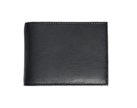 Wallet Men Black with coin pouch - Bifold Lucky Wallet- Full Grain Leather Wallet with NO HOLE- Black Wallet - Oxhide 3851CP Black