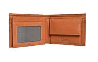 Wallet Men Brown with coin pouch - Bifold Lucky Wallet- Full Grain Leather Wallet with NO HOLE- Brown Wallet - Oxhide 3851CP Brown