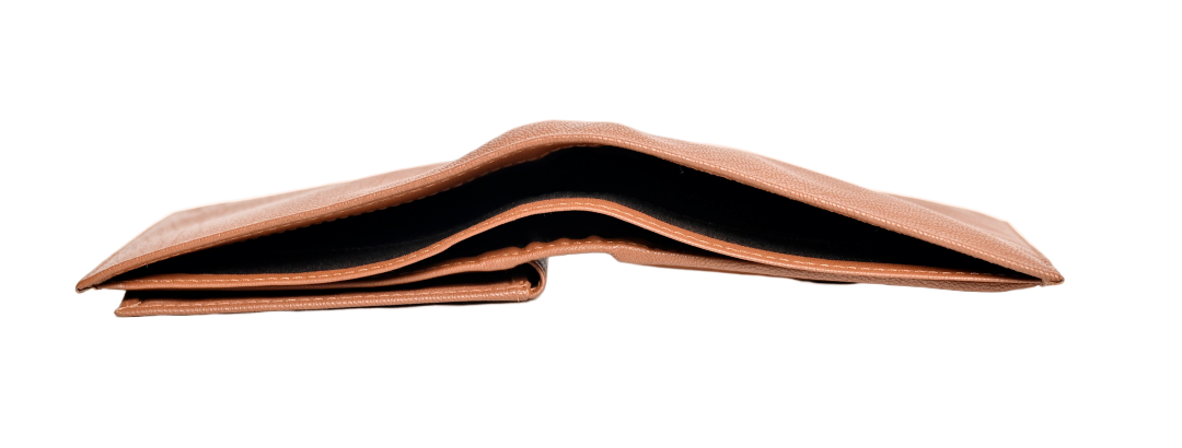 Wallet Men Brown with coin pouch - Bifold Lucky Wallet- Full Grain Leather Wallet with NO HOLE- Brown Wallet - Oxhide 3851CP Brown