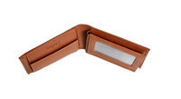 Wallet Men Brown with coin pouch - Bifold Lucky Wallet- Full Grain Leather Wallet with NO HOLE- Brown Wallet - Oxhide 3851CP Brown