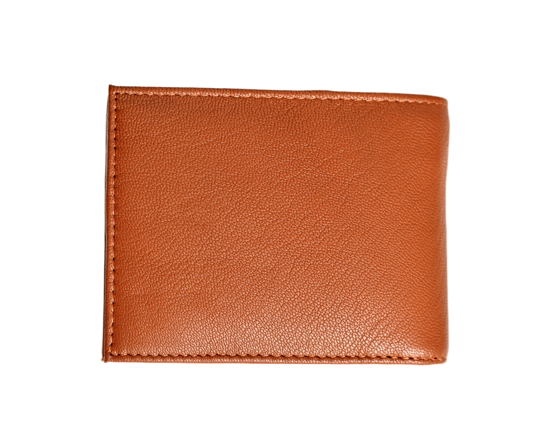 Wallet Men Brown with coin pouch - Bifold Lucky Wallet- Full Grain Leather Wallet with NO HOLE- Brown Wallet - Oxhide 3851CP Brown