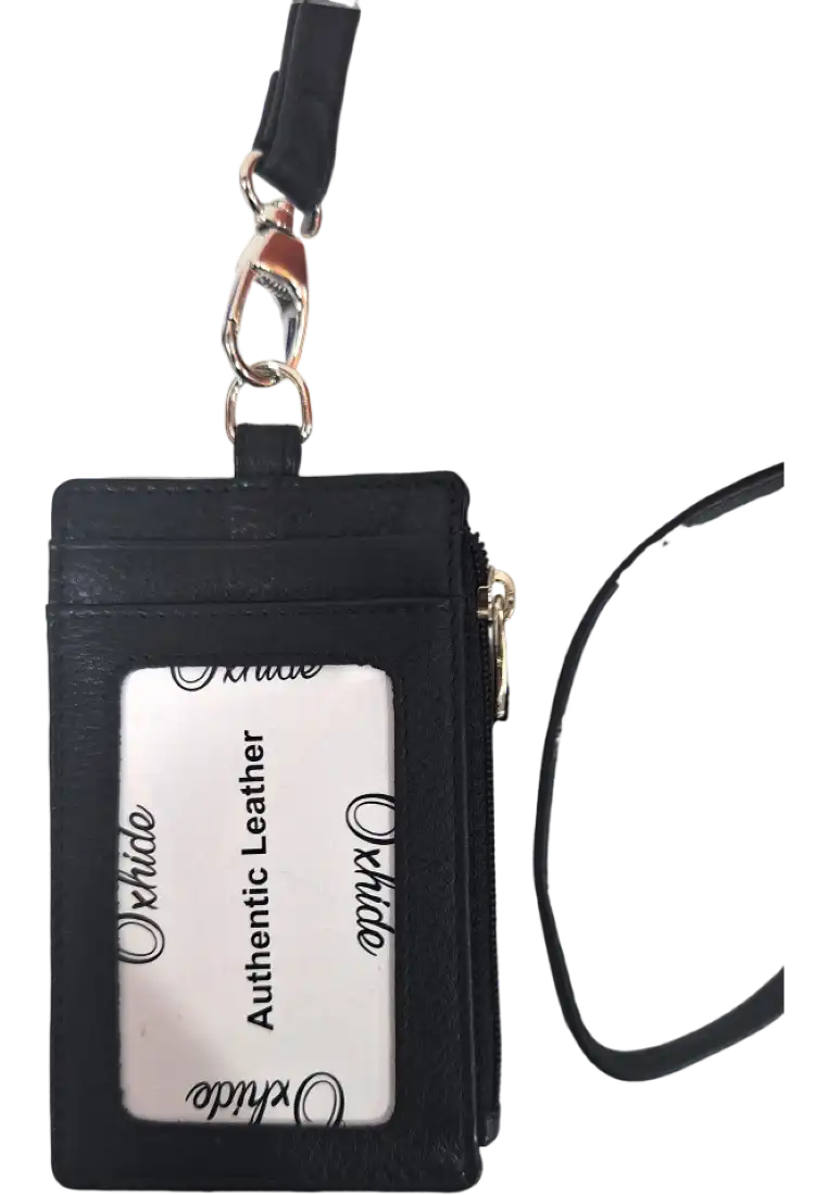 Black leather lanyard – Oxhide
