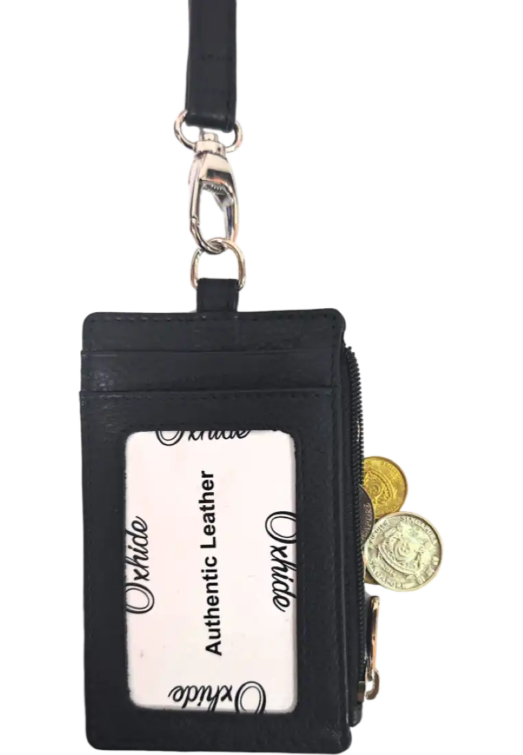 Black leather lanyard – Oxhide