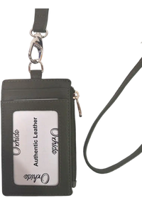 Green leather ID card holder lanyard 4164 – Oxhide