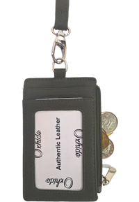 Green leather ID card holder lanyard 4164 – Oxhide