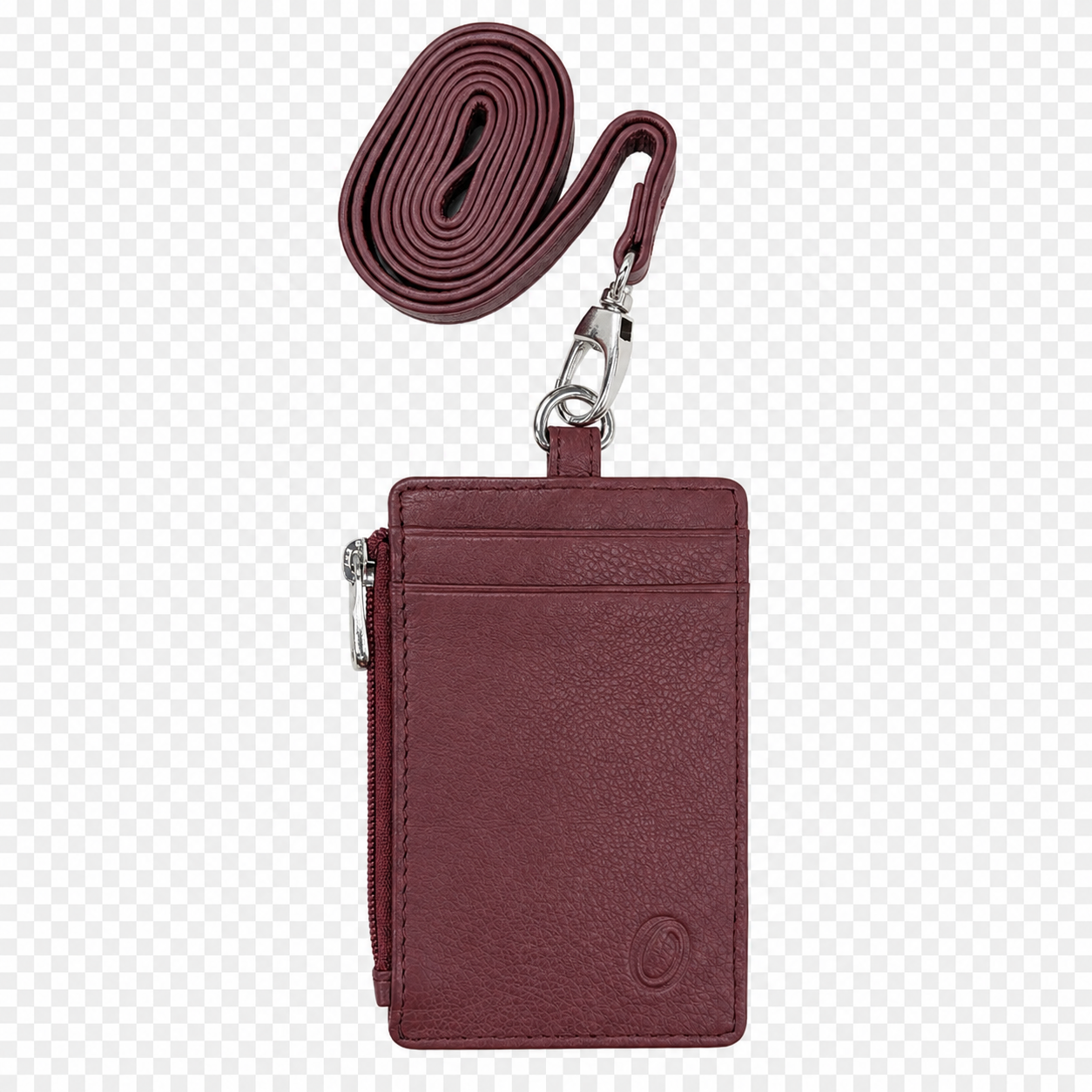 Oxhide Leather Lanyard / ID card holder Lanyard /Wallet/Leather - 4164 Red