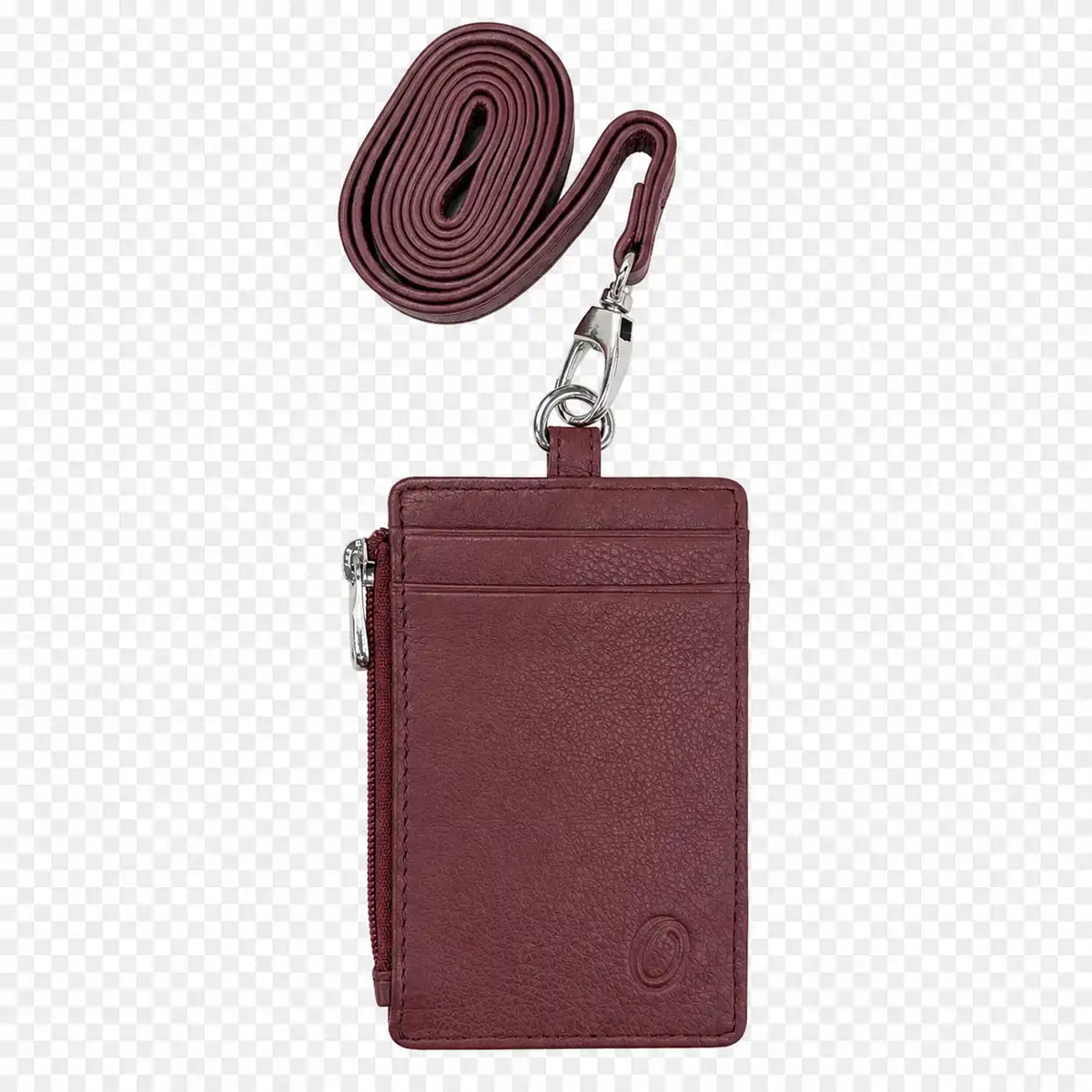 Red leather ID card holder lanyard 4164 – Oxhide