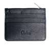 Leather Card Holder with Zip - Leather cardholder - Leather Card Case - Leather Coin Pouch - Card Sleeve - Oxhide 4165 BLACK