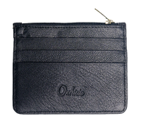 Leather Card Holder with Zip - Leather cardholder - Leather Card Case - Leather Coin Pouch - Card Sleeve - Oxhide 4165 BLACK