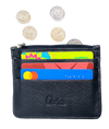 Leather Card Holder with Zip - Leather cardholder - Leather Card Case - Leather Coin Pouch - Card Sleeve - Oxhide 4165 BLACK