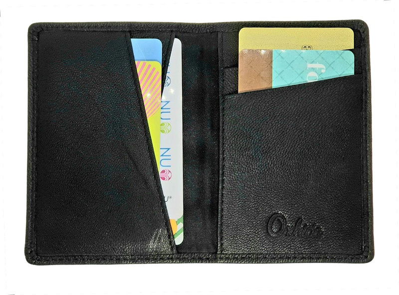 Bi-fold Leather Card Holder Black