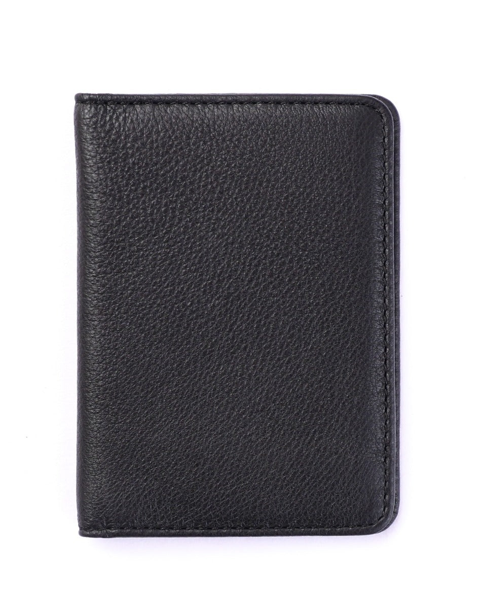 Bi-fold Leather Card Holder Black