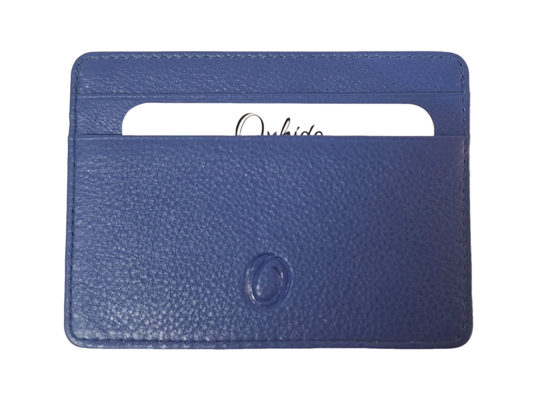 Leather Card Holder - Leather cardholder - Leather Card Case - Leather Card Pouch - Card Sleeve - Oxhide 4181 Blue