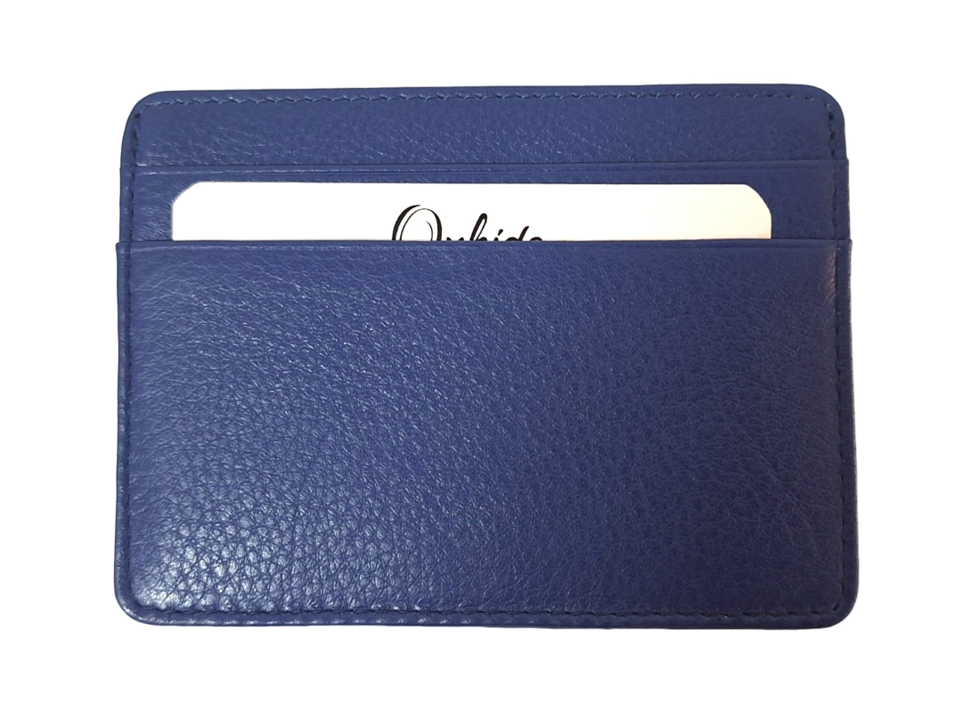 Leather Card Holder - Leather cardholder - Leather Card Case - Leather Card Pouch - Card Sleeve - Oxhide 4181 Blue