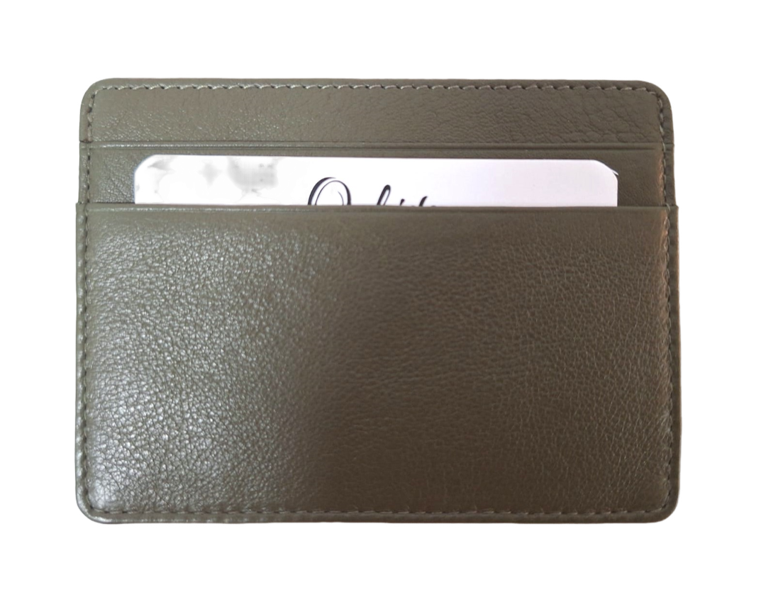 Leather Card Holder - Leather cardholder - Leather Card Case - Leather Card Pouch - Card Sleeve - Oxhide 4181 Green