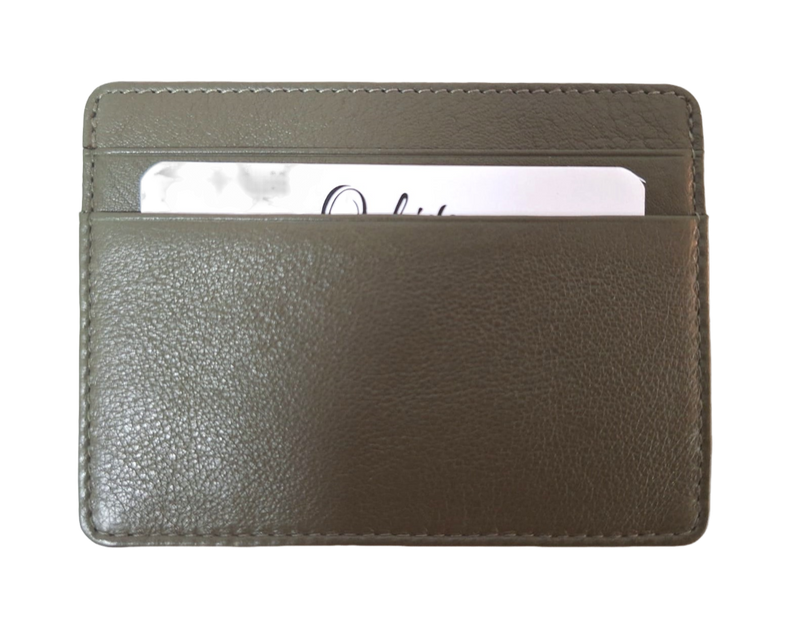 Leather Card Holder - Leather cardholder - Leather Card Case - Leather Card Pouch - Card Sleeve - Oxhide 4181 Green