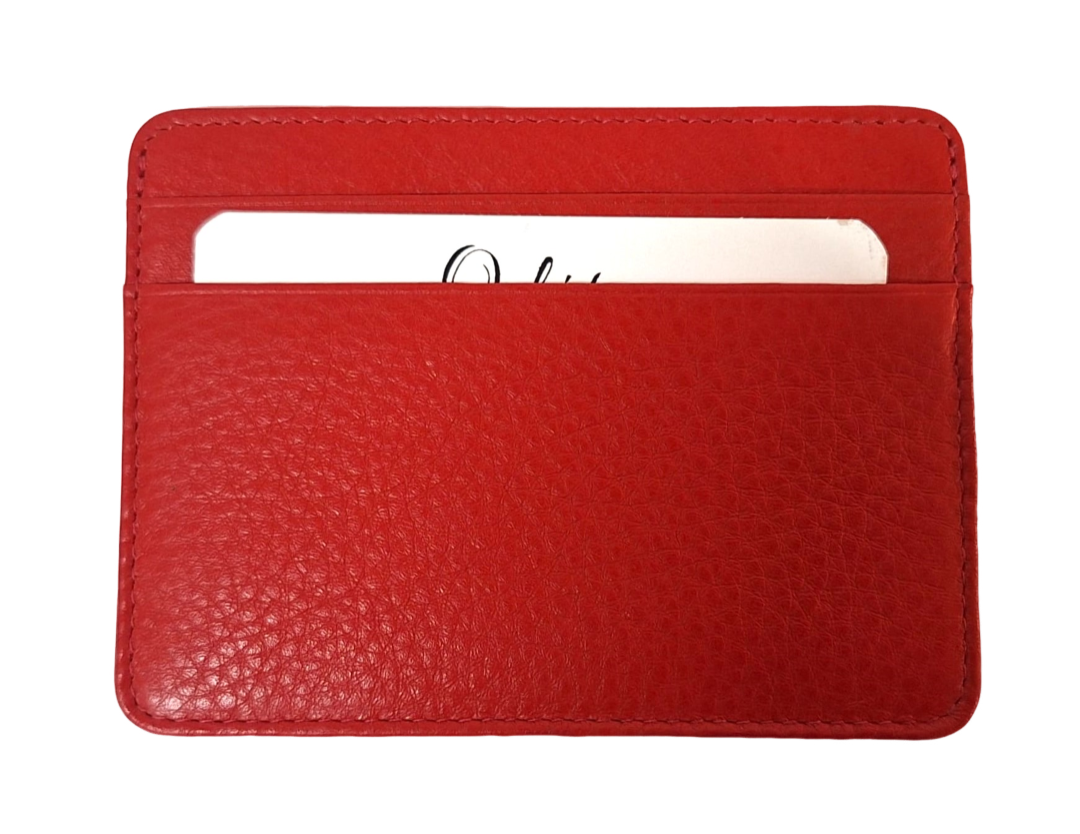 Leather Card Holder - Leather cardholder - Leather Card Case - Leather Card Pouch - Card Sleeve - Oxhide 4181 Red