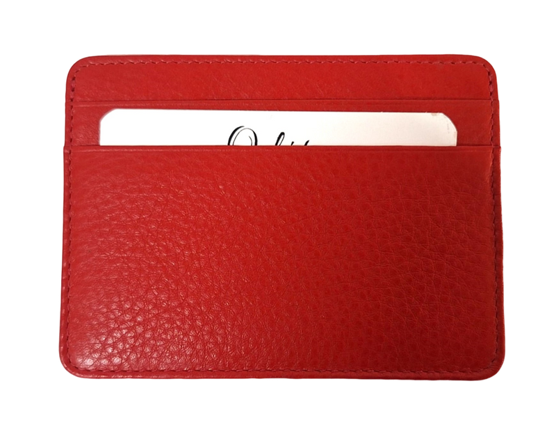 Leather Card Holder - Leather cardholder - Leather Card Case - Leather Card Pouch - Card Sleeve - Oxhide 4181 Red