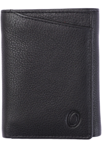 Trifold Wallet Men - Genuine Leather Wallet - Black Wallet - Compact Wallet - 4199 Oxhide