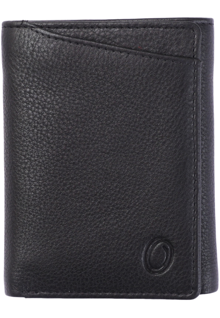 Trifold Wallet Men - Genuine Leather Wallet - Black Wallet - Compact Wallet - 4199 Oxhide