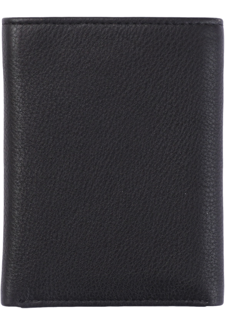 Trifold Wallet Men - Genuine Leather Wallet - Black Wallet - Compact Wallet - 4199 Oxhide