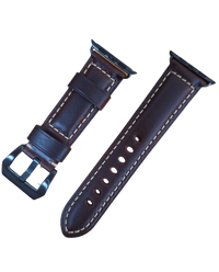 Leather Apple watch strap BLACK croco 38,40,41 / 42,44,45 mm - OXHIDE
