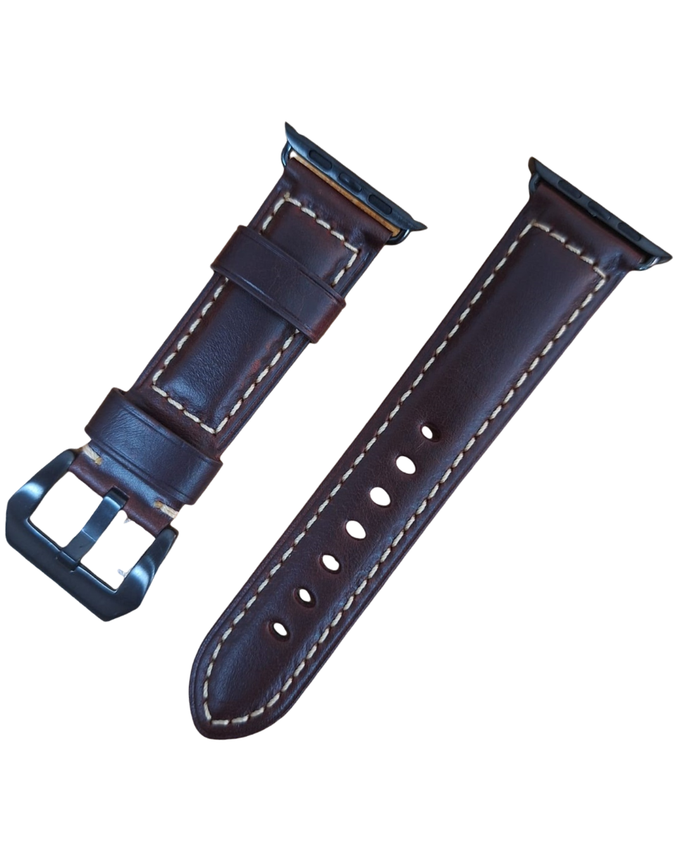 Leather Apple watch strap BLACK croco 38,40,41 / 42,44,45 mm - OXHIDE