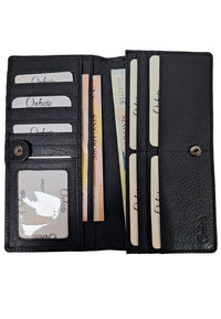 Long Leather Wallet for Men - Genuine Leather Wallet - Black Wallet - Men Long Wallet with Zip - sd07 Oxhide