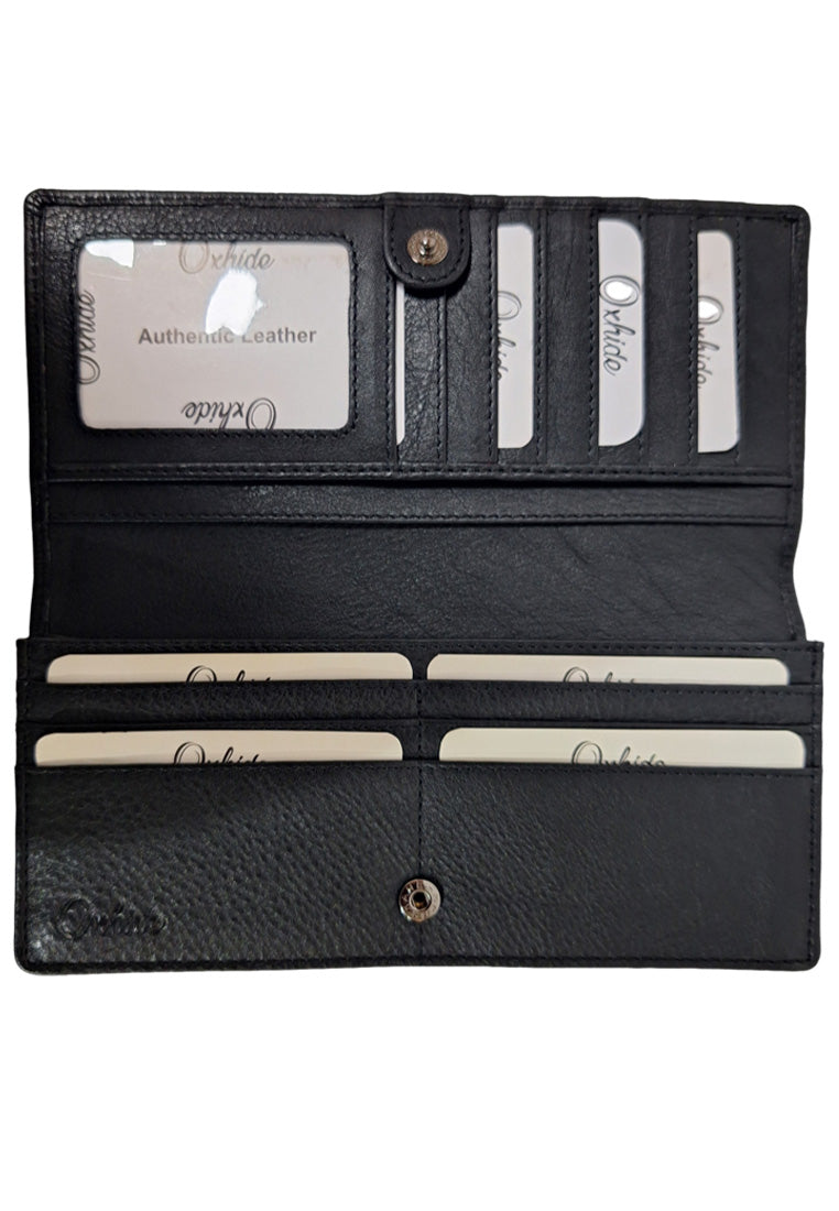 Long Leather Wallet for Men - Genuine Leather Wallet - Black Wallet - Men Long Wallet with Zip - sd07 Oxhide
