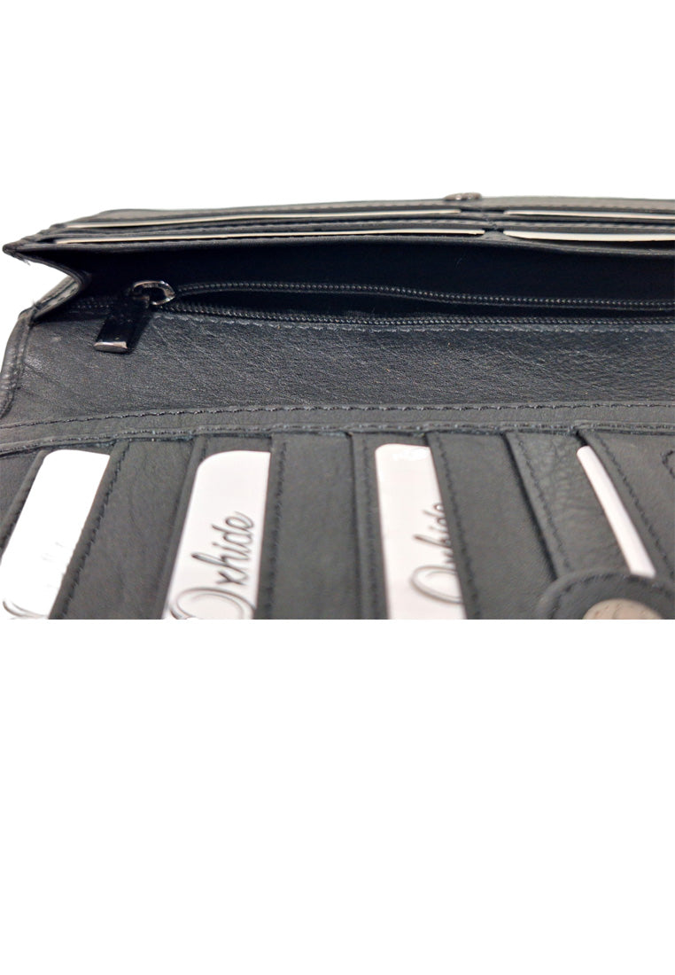 Long Leather Wallet for Men - Genuine Leather Wallet - Black Wallet - Men Long Wallet with Zip - sd07 Oxhide